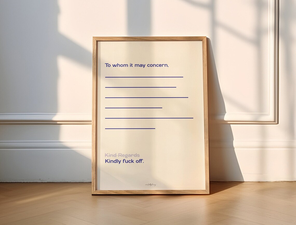 Email Kindly Fuck Off Funny Office Poster