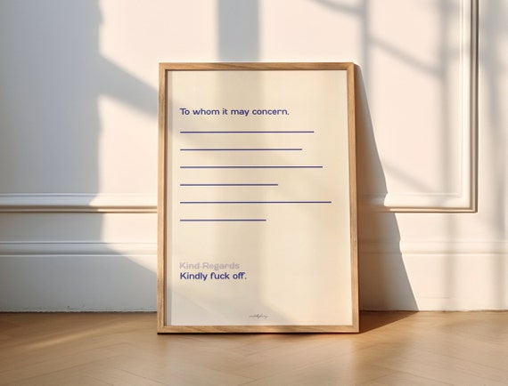 Email Kindly Fuck Off Funny Office Poster