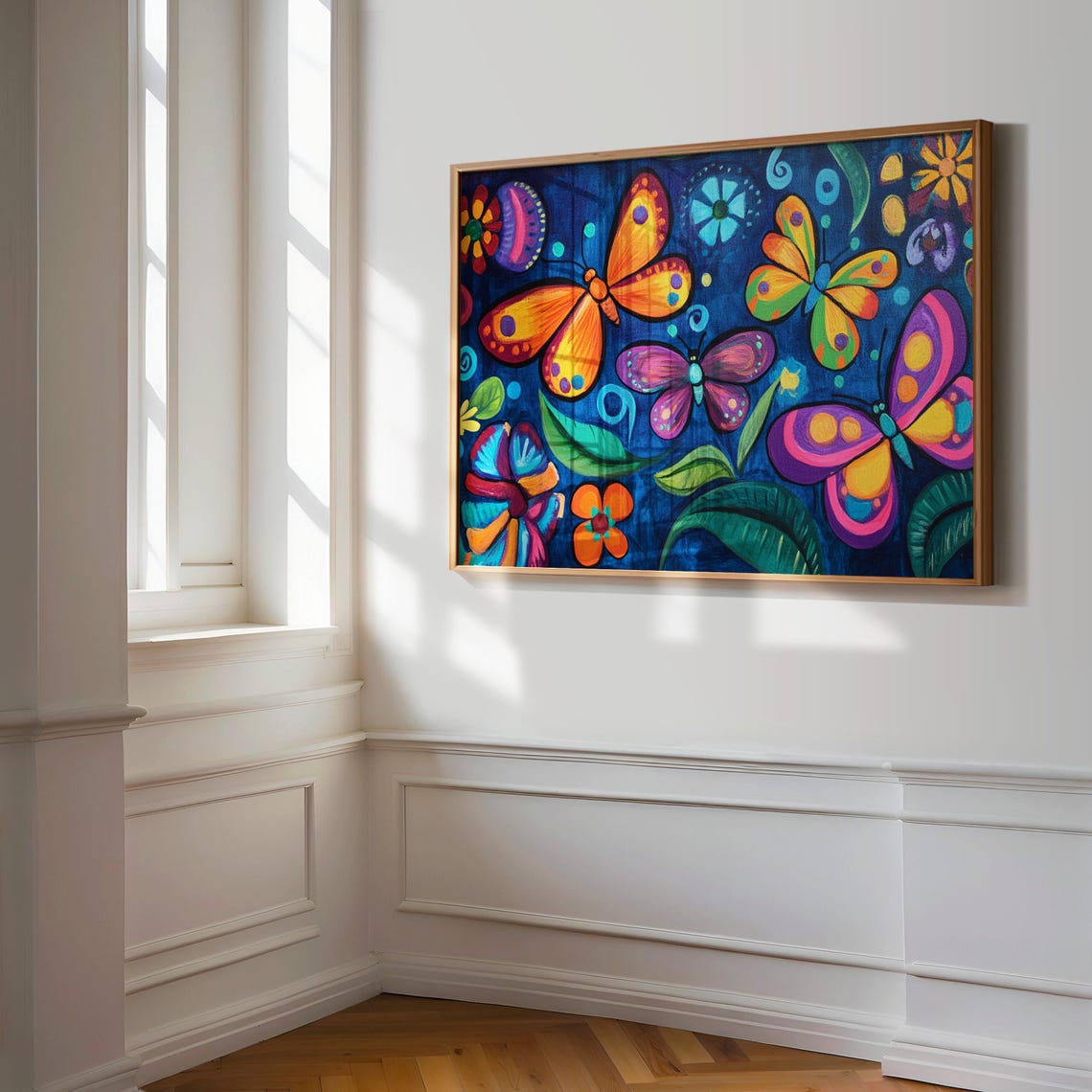 Print Butterfly Portrait Painting Mexican Wall Art New Listing 2 - Image 3