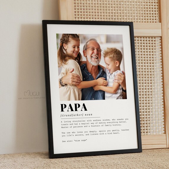Papa Definition Customizable Grandfather Gift, Art Print