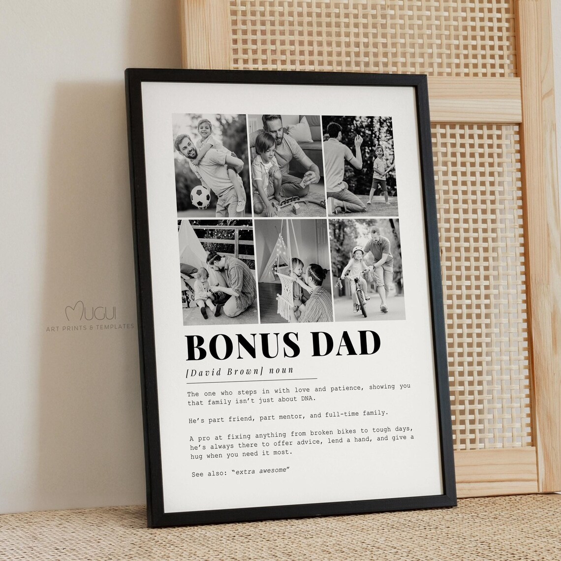 Bonus Dad Definition - Customizable Photo Art