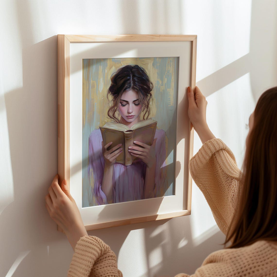 Young Woman Reading Book Painterly Oil Style Book Lover Poster - Image 6