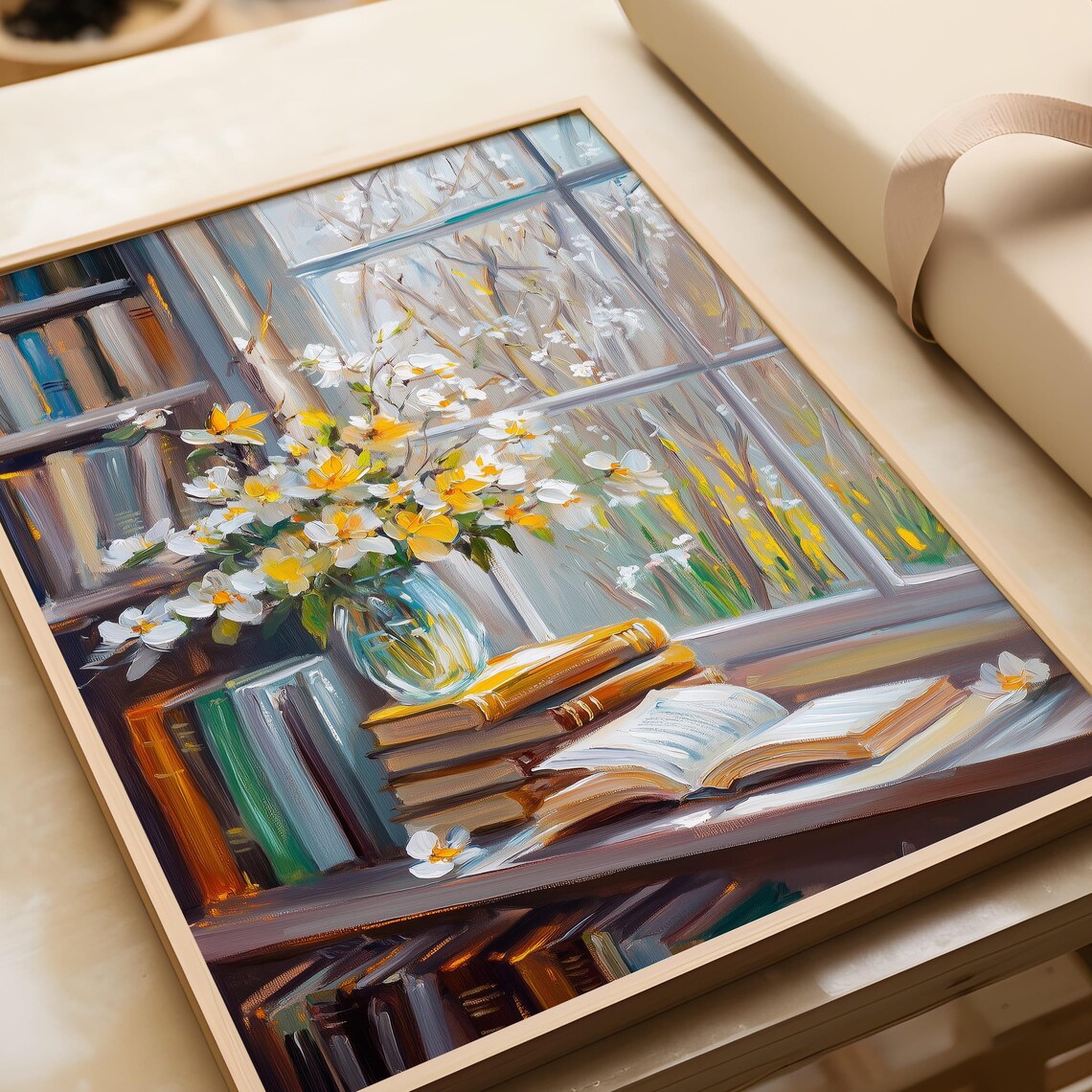 Spring Floral Book Art Print, Cozy Library Decor - Image 5