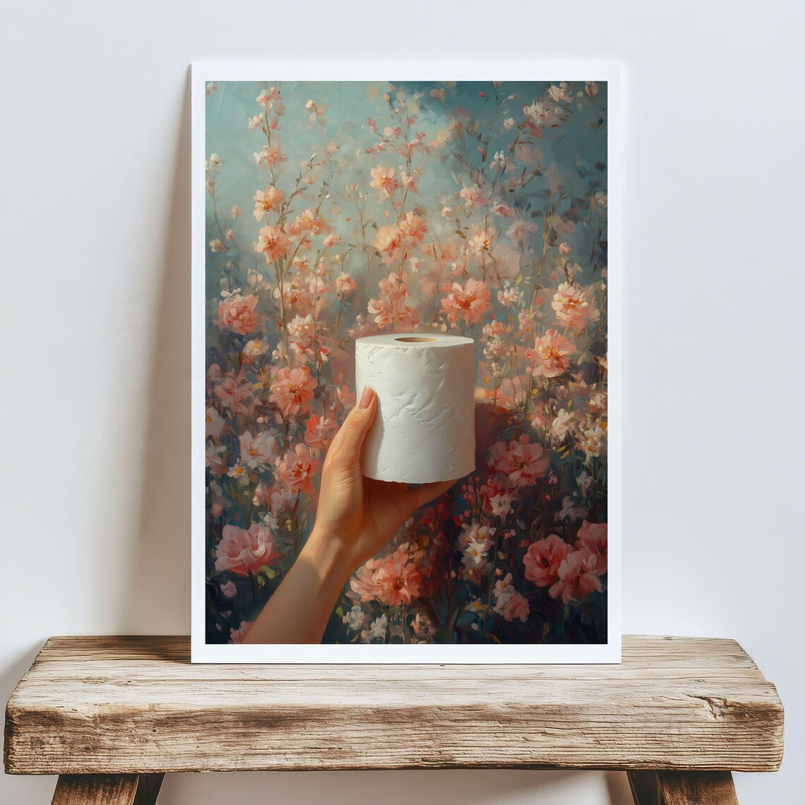 Floral Bathroom Funny Toilet Print, Cottagecore Art - Image 5