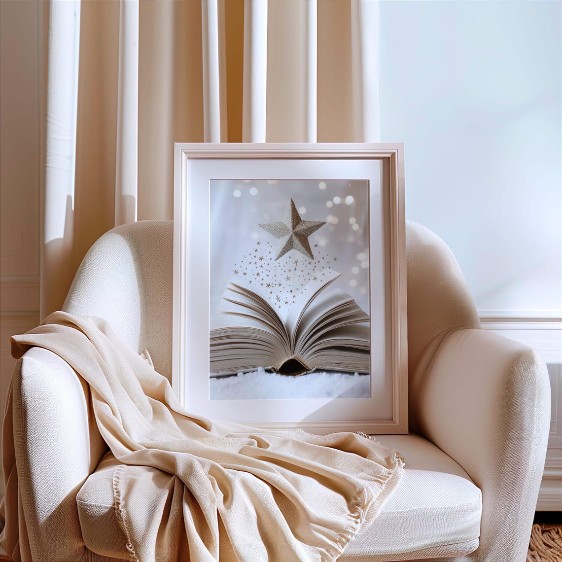Magical Open Book With Golden Star Christmas Reading Fantasy Poster - Image 3