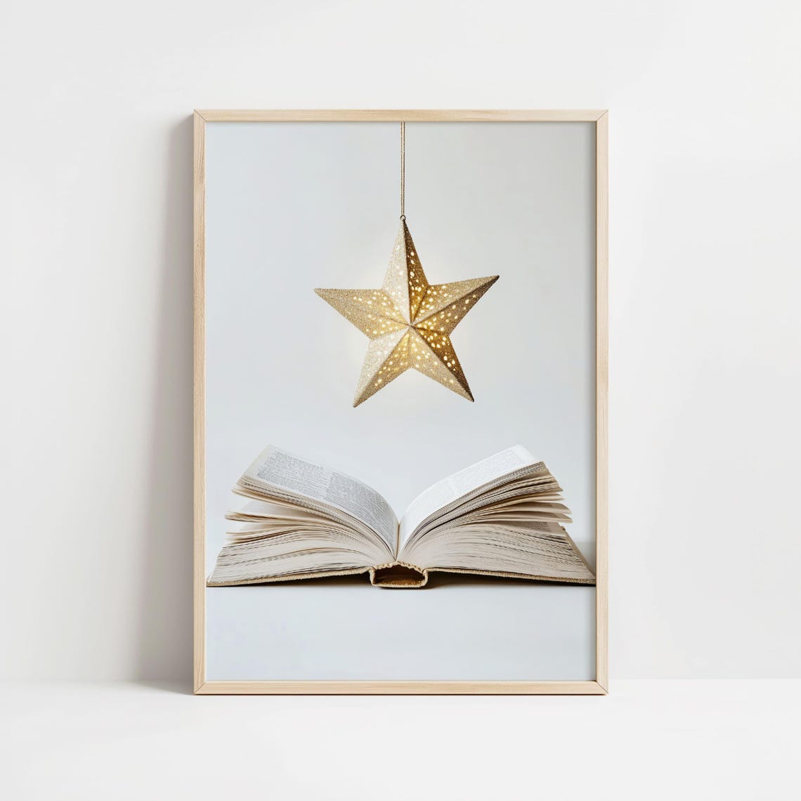 Gold Star Lantern Over Open Book Magical Reading Nook Poster - Image 8