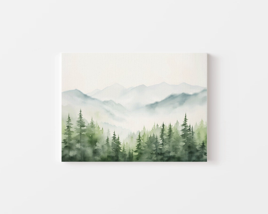 Watercolor Mountain Print Mountain Art Print Gift For Men Art Landscape Print Home Dcor Art Scandinavian Art - Image 2