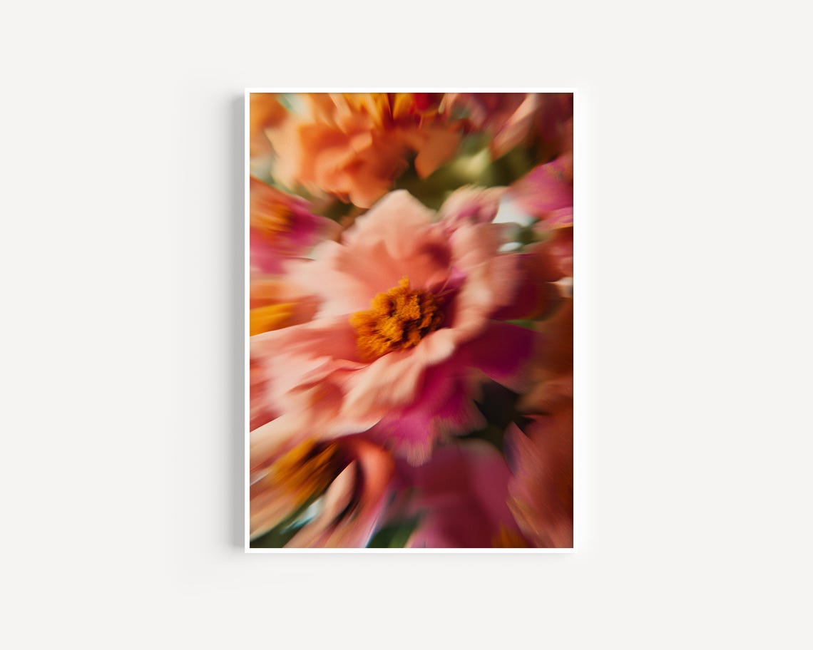 Hazy Pink Bloom Blurred Botanical Floral Photography Art Poster