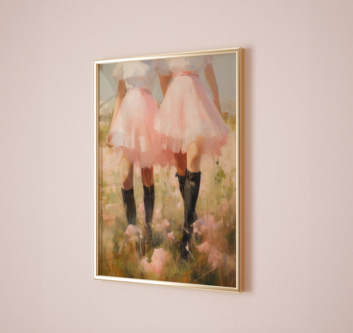 2 Cowgirls In A Field Coastal Cowgirl Trendy Print Cowgirl Wall Art Cowboy Boots Preppy Decor Dorm Decor - Image 4