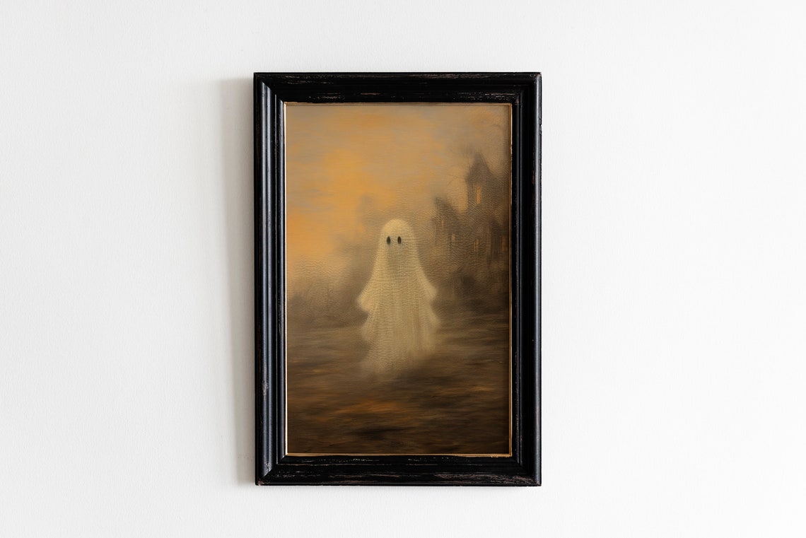 Ghost in Golden Mist by Haunted House Moody Halloween Poster - Image 3