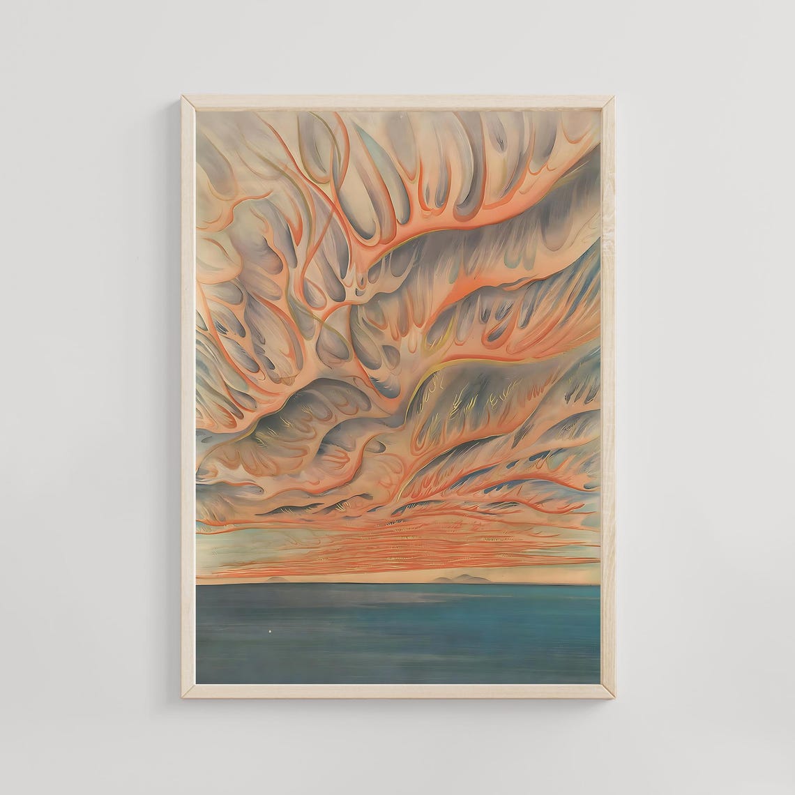 Setting Sun Sacramento Valley Dramatic Clouds Landscape Art Poster