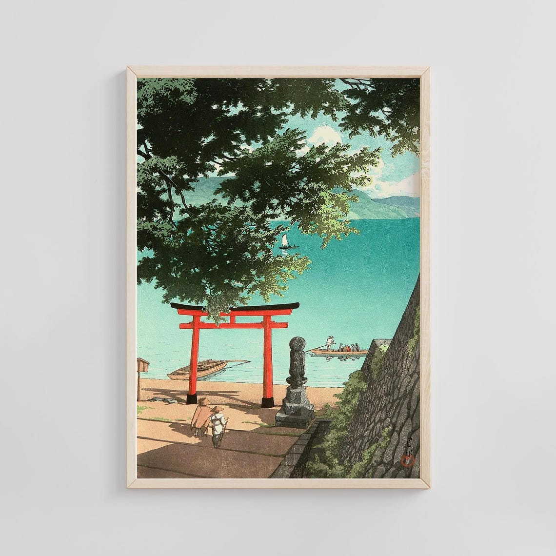 Chuzenji At Utagahama Beach Kawase Hasui 1931 Japanese Woodblock Print Lake Landscape Shin Hanga Art Vintage Japan Poster