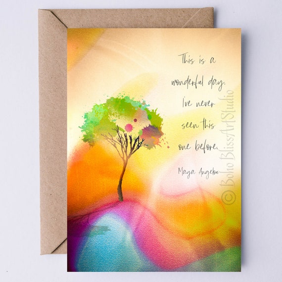 Maya Angelou Quote Card This Is A Wonderful Day Card Birthday Card For Her Gratitude Quote Card Mother Sister Friend