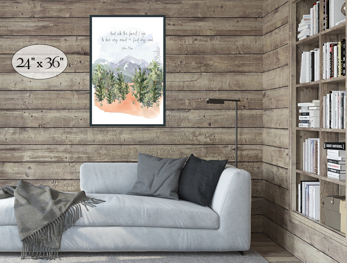 John Muir Forest Quote Nursery Nature Art Print - Image 2