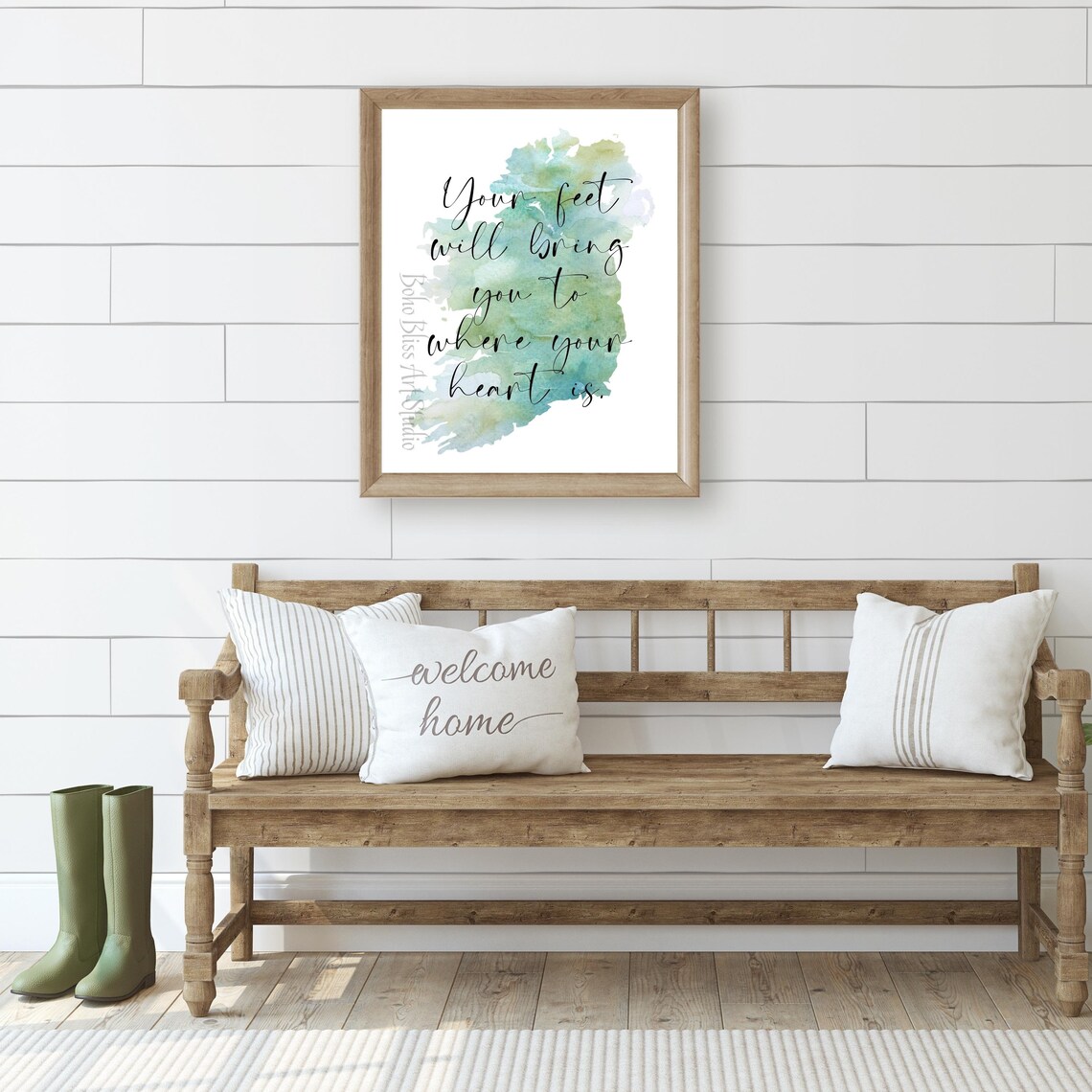 Irish Proverb Your Feet Ireland Map Watercolor Quote Art Print - Image 2