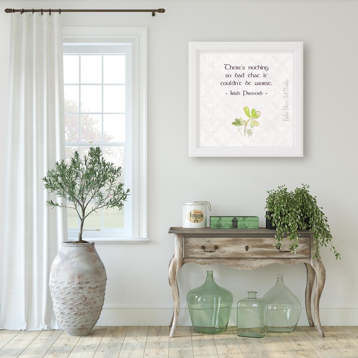 Irish Proverb, Ireland Shamrock Wall Art Print - Image 2
