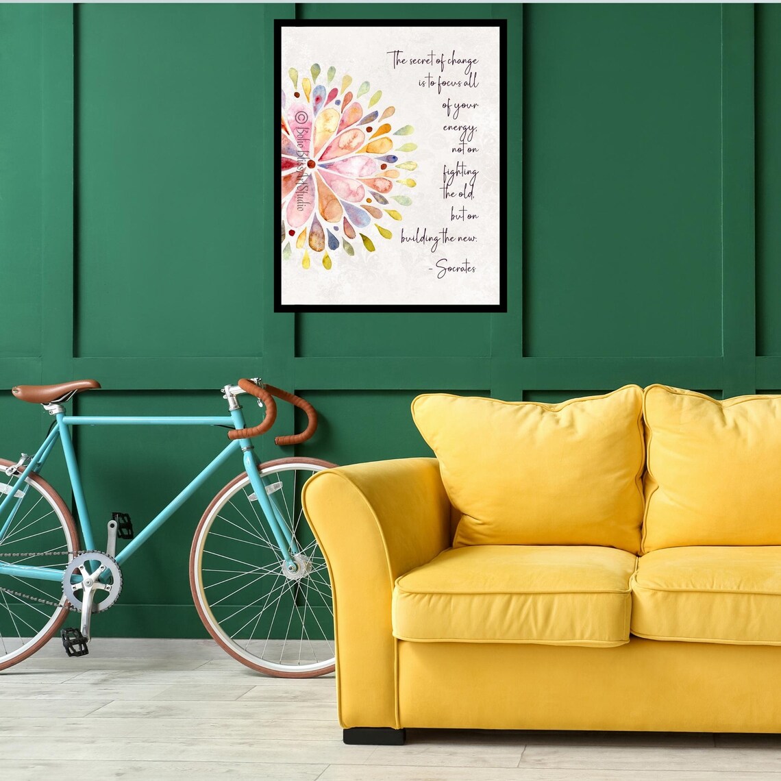 Socrates Quote Art, The Secret Of Change Art Print - Image 2