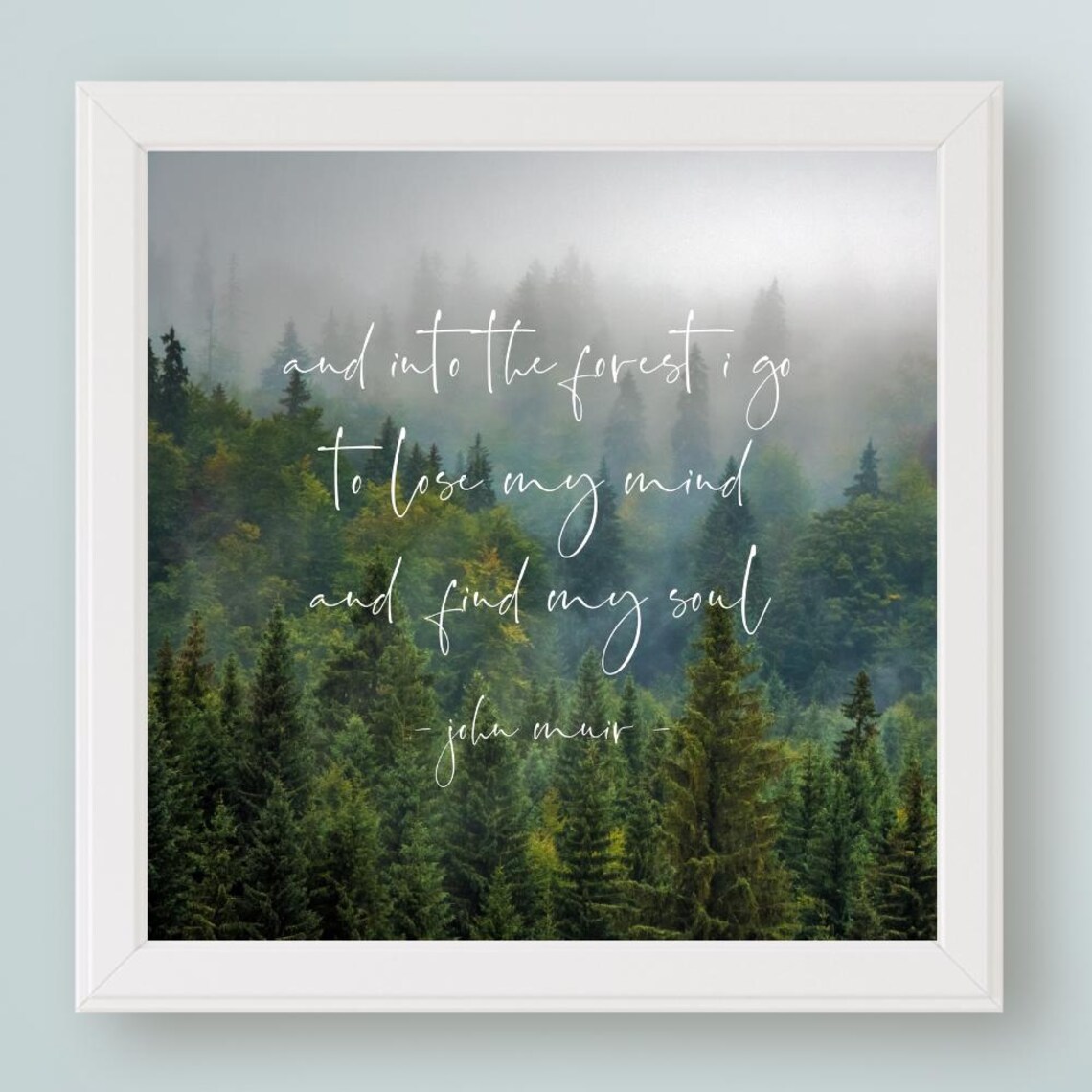 John Muir Quote, And Into The Forest I Go Art Print - Image 2