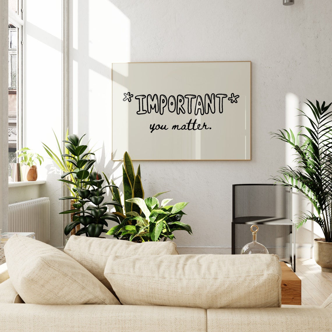 Important You Matter Hand Lettered Uplifting Horizontal Quote Poster - Image 3