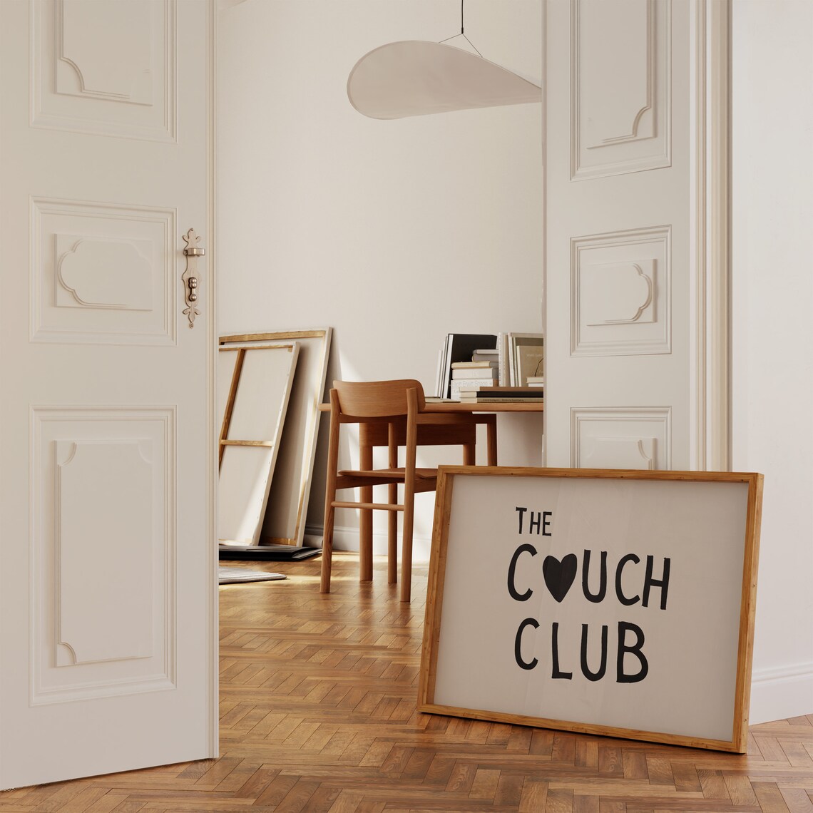 The Couch Club Black Heart Typography Funny Homebody Quote Poster - Image 2