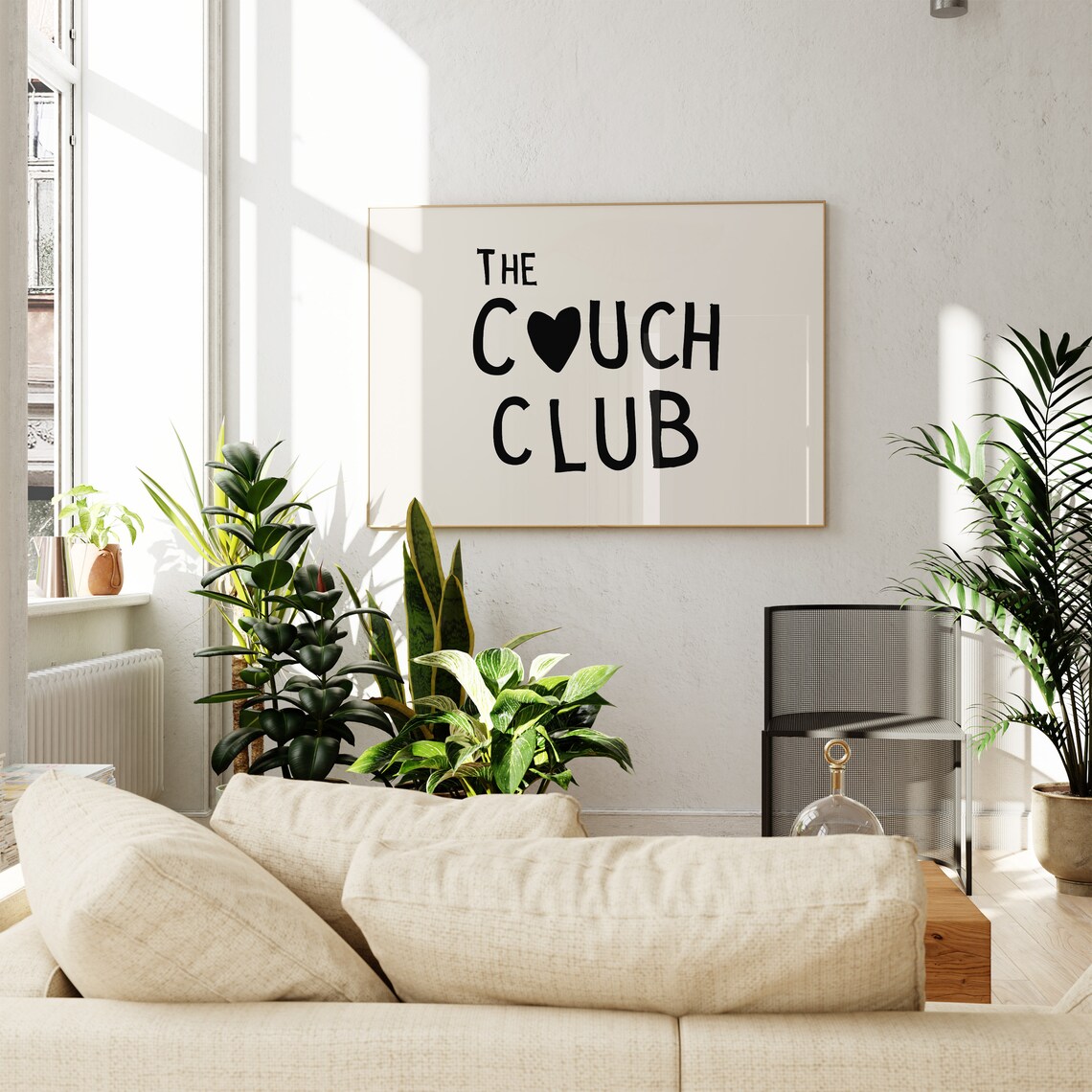 The Couch Club Black Heart Typography Funny Homebody Quote Poster - Image 3