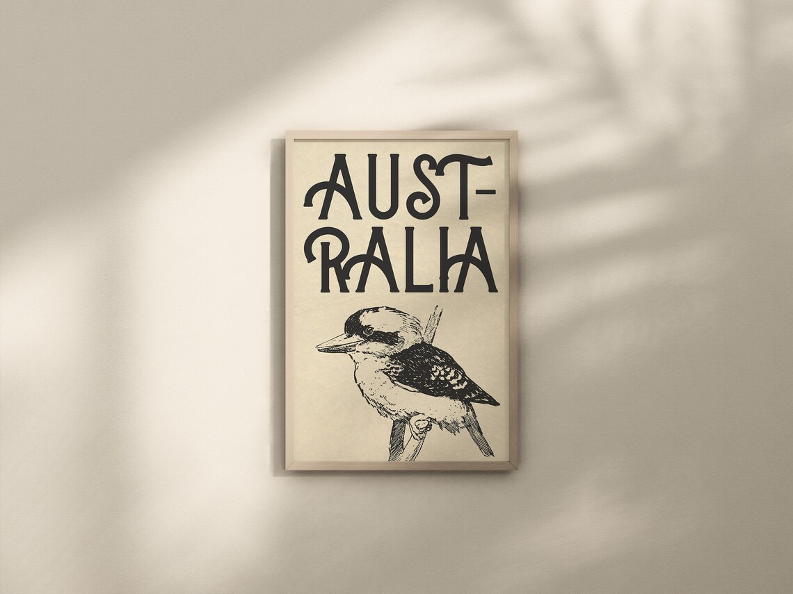 Australia Vintage Wall Art, Kookaburra Art Print - Image 2