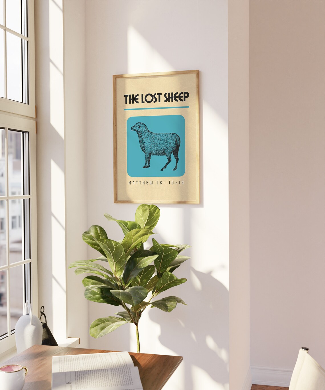 The Lost Sheep Retro Christian Art Print - Image 2