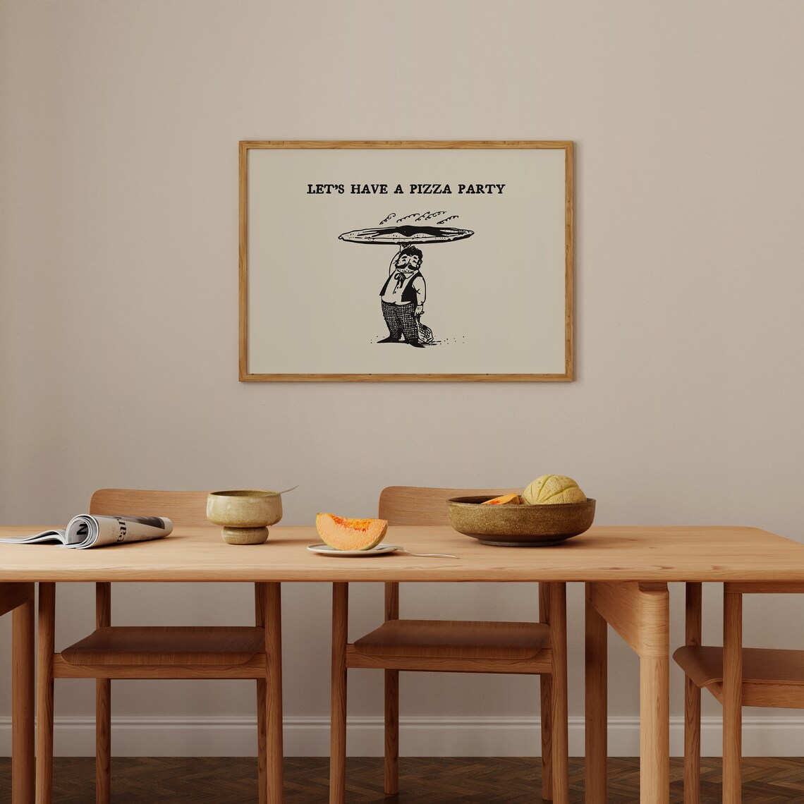 Vintage Pizza Print, Funny Dining Room Poster - Image 4