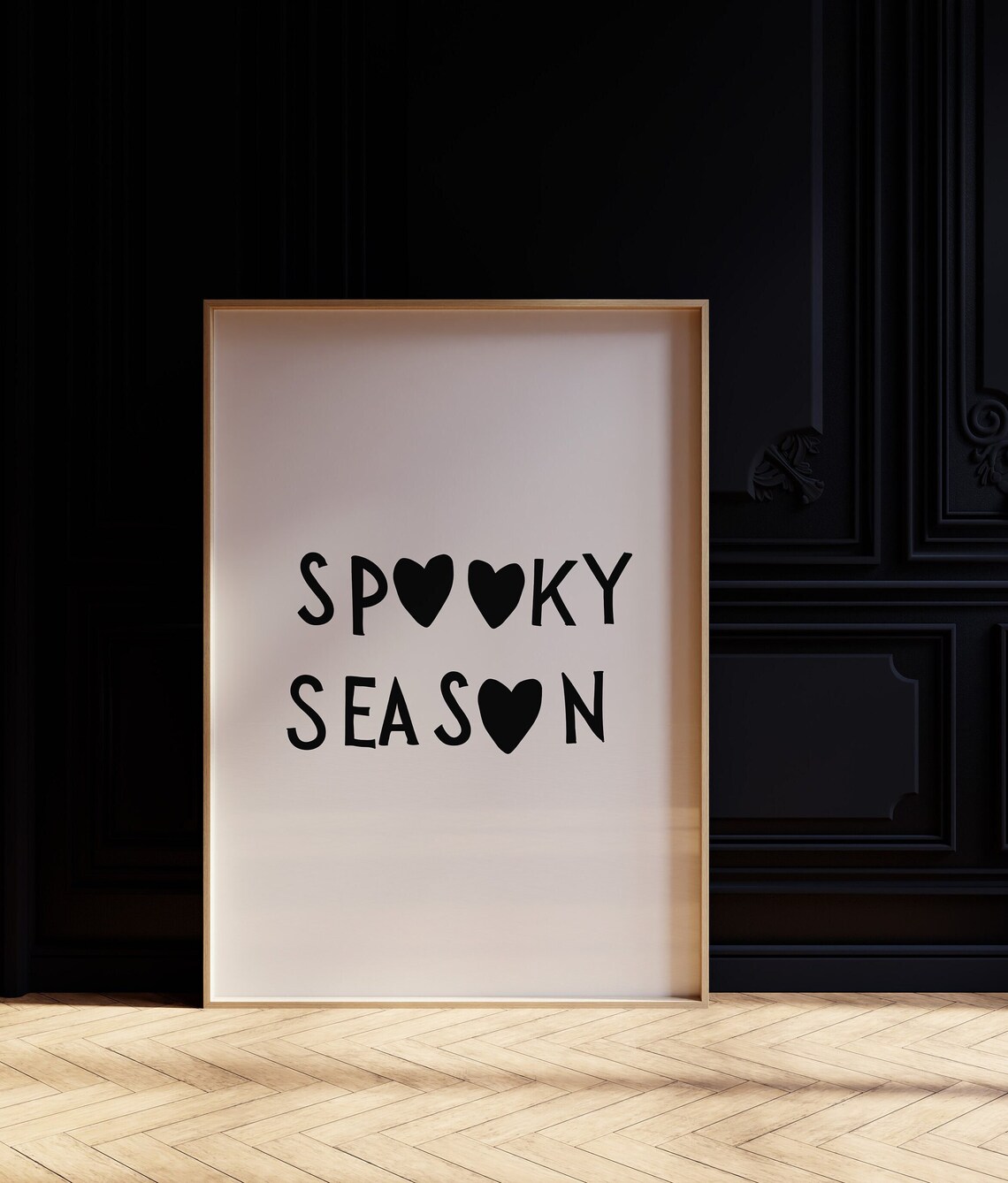 Spooky Season Black Heart Hand Lettered Cute Halloween Fall Wall Art - Image 3