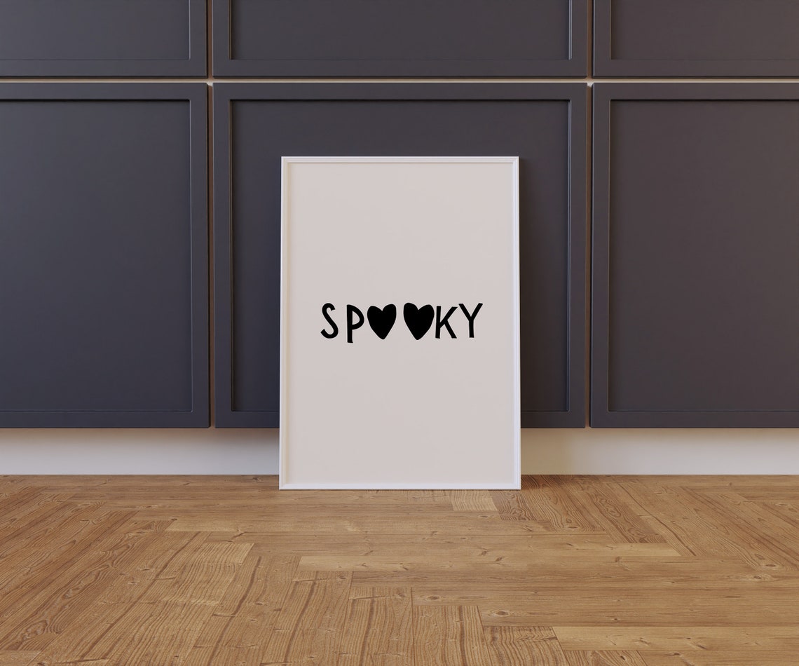 Spooky Double Black Heart Letter Cute Halloween Quote Poster - Image 2