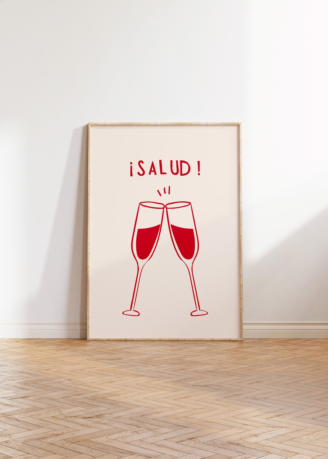Salud Mexican Minimalist Bar Cart Art Print - Image 3