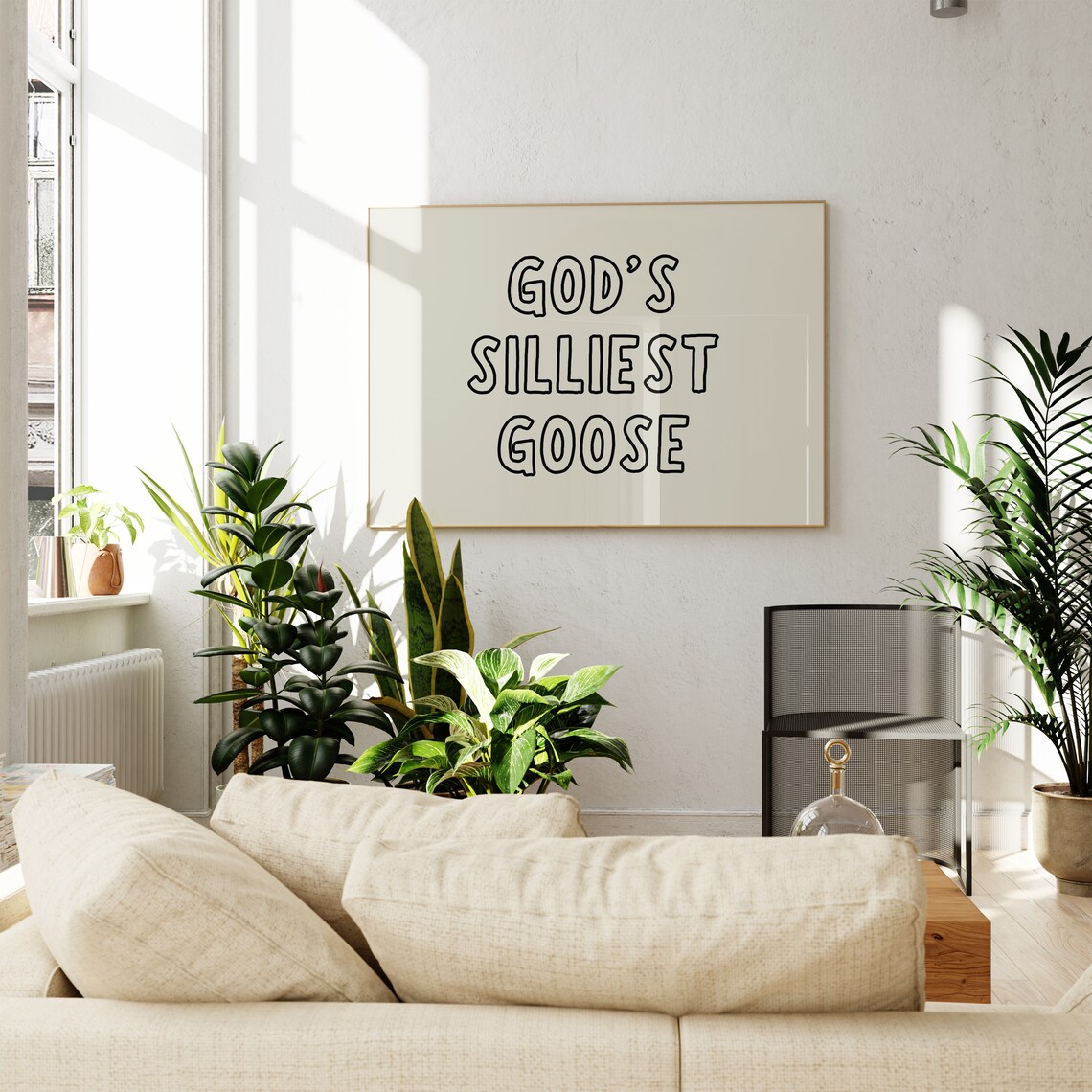 God's Silliest Goose Playful Christian Humor Faith Quote Poster - Image 3