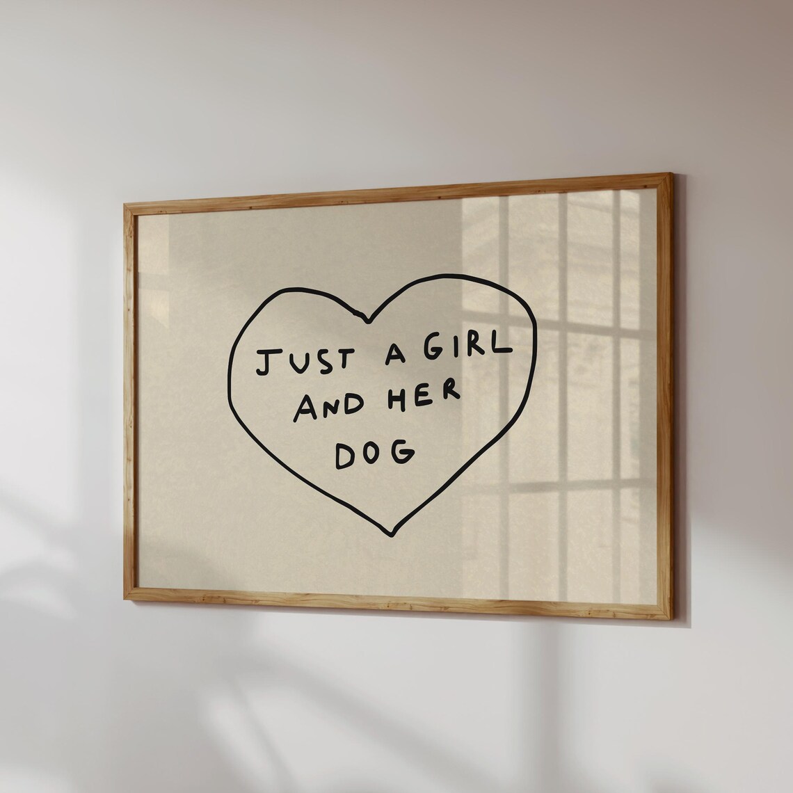 Just A Girl And Her Dog Minimalist Quote Art Print