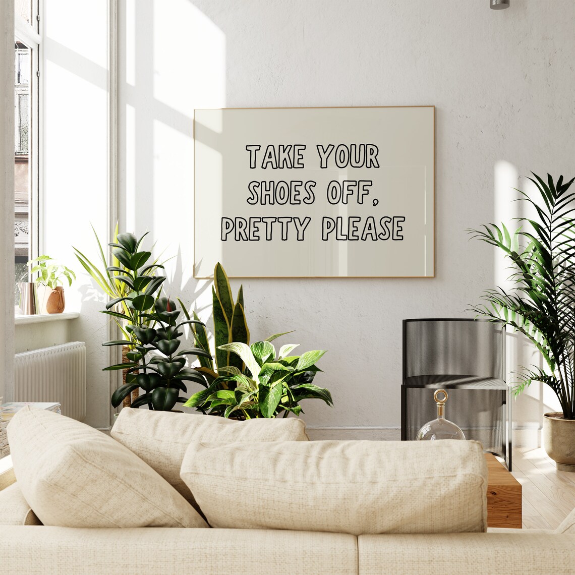 Take Your Shoes Off Pretty Please Funny Entryway Quote Poster - Image 3