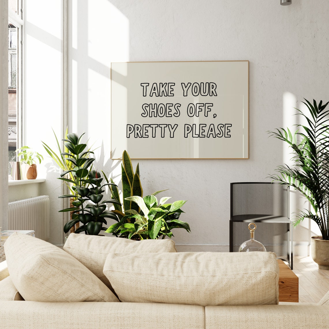 Take Your Shoes Off Print Cute Entryway Print Typography Wall Art Quirky Apartment Decor Funny Poster 1 Horizontal Print - Image 3