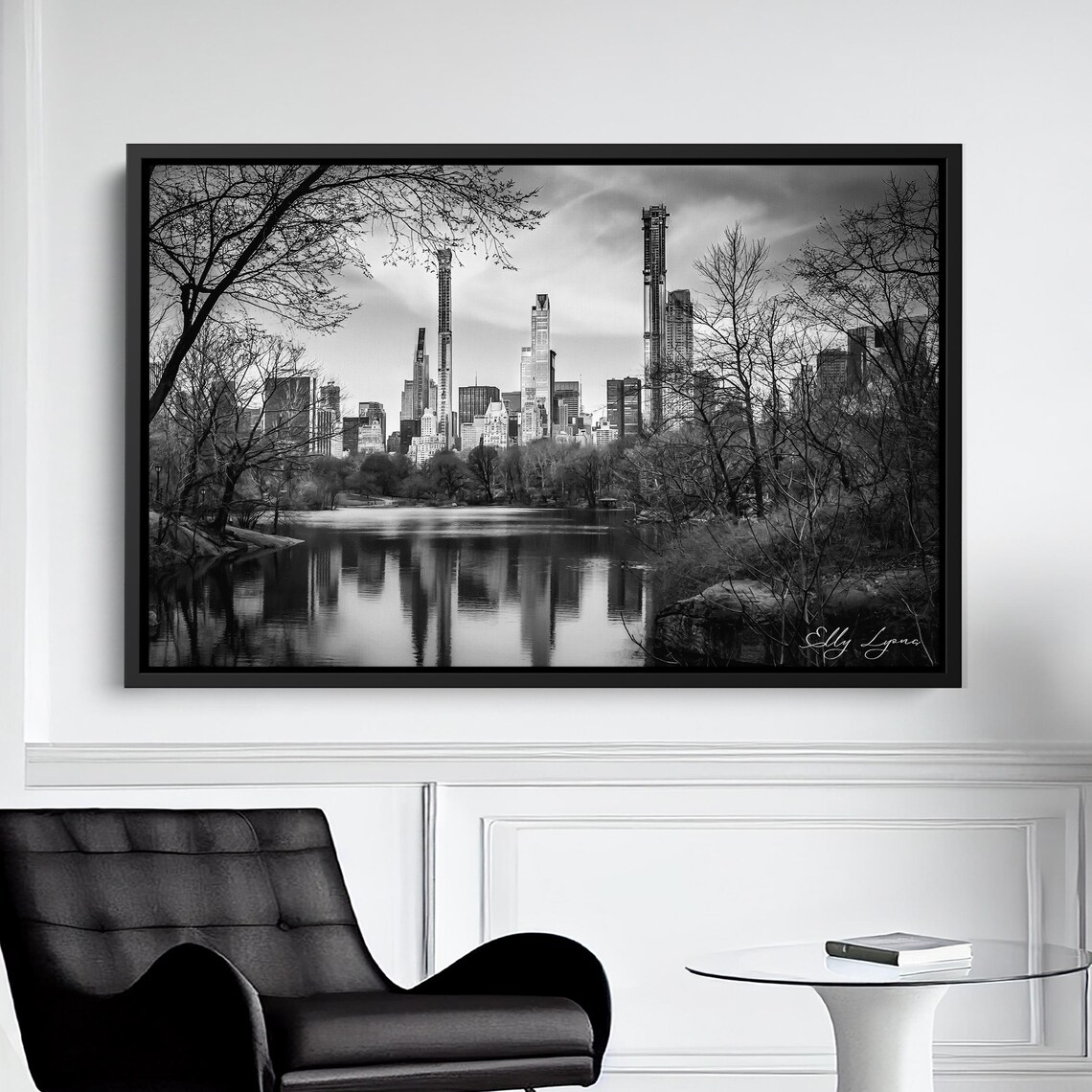 New York Skyline Reflections In Central Park Art Print