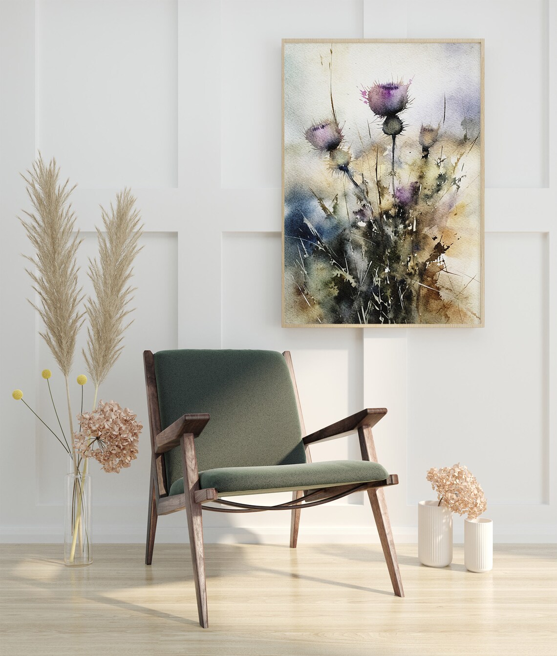 Thistle Flowers Watercolor Art Print, Scottish Wildflowers - Image 4