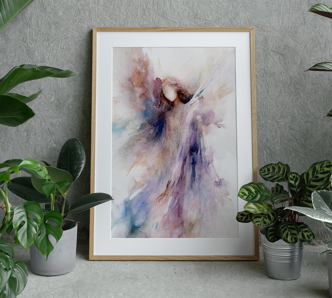 Abstract Angel Art Print, Guardian Angel Wall Art - Image 5