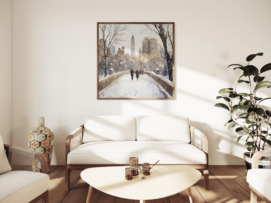 New York Skyline Watercolor Art Print, NYC Cityscape - Image 3