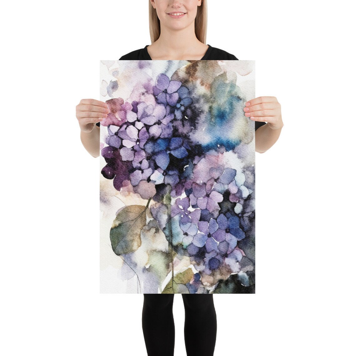 Hydrangea Watercolor Art Print, Botanical Poster - Image 2