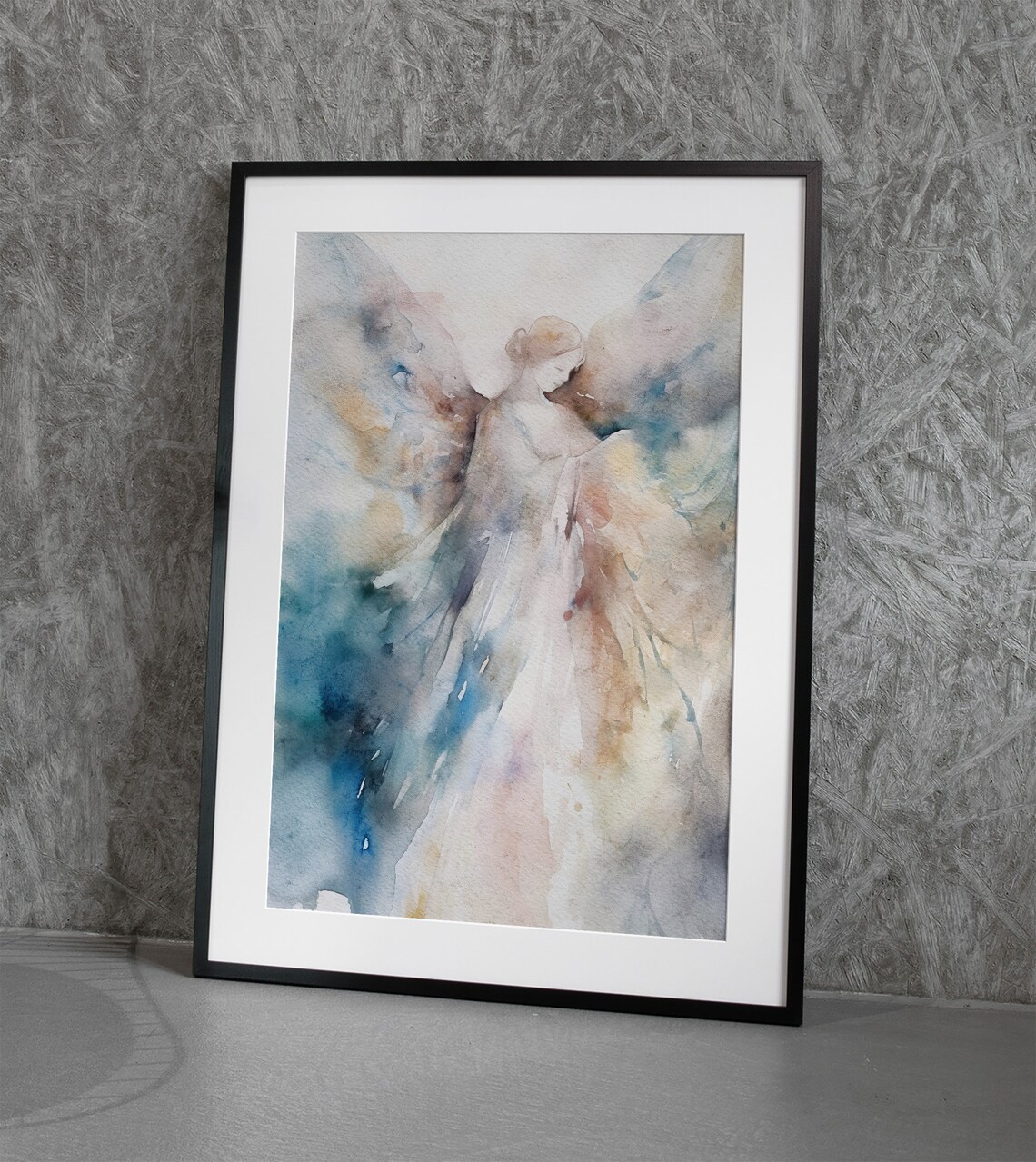 Angel Watercolor Art Print, Christmas Religious Decor - Image 4