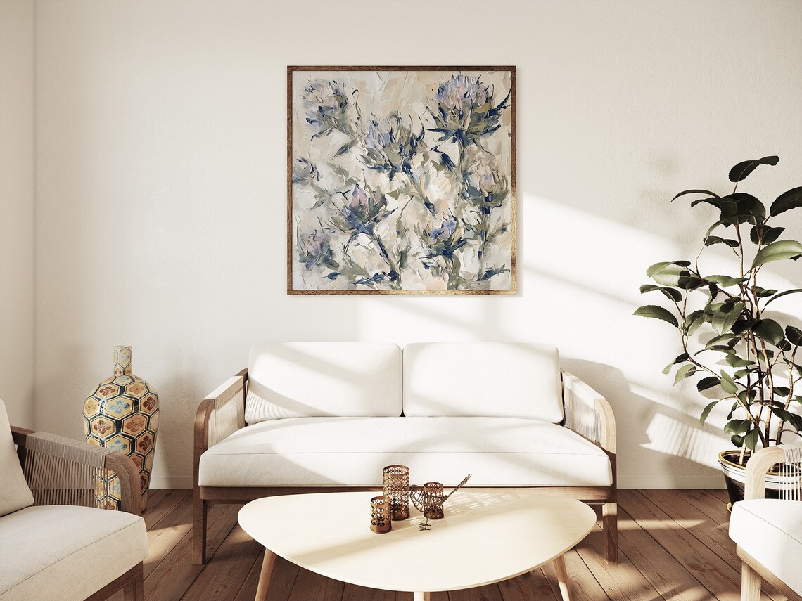 Thistle Oil-Painting Art Print, Scottish Farmhouse Decor - Image 4