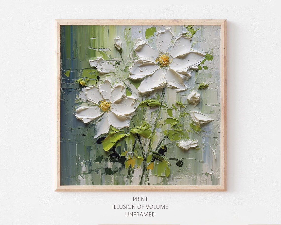 Daisy Wildflowers Oil Painting Floral Art Print