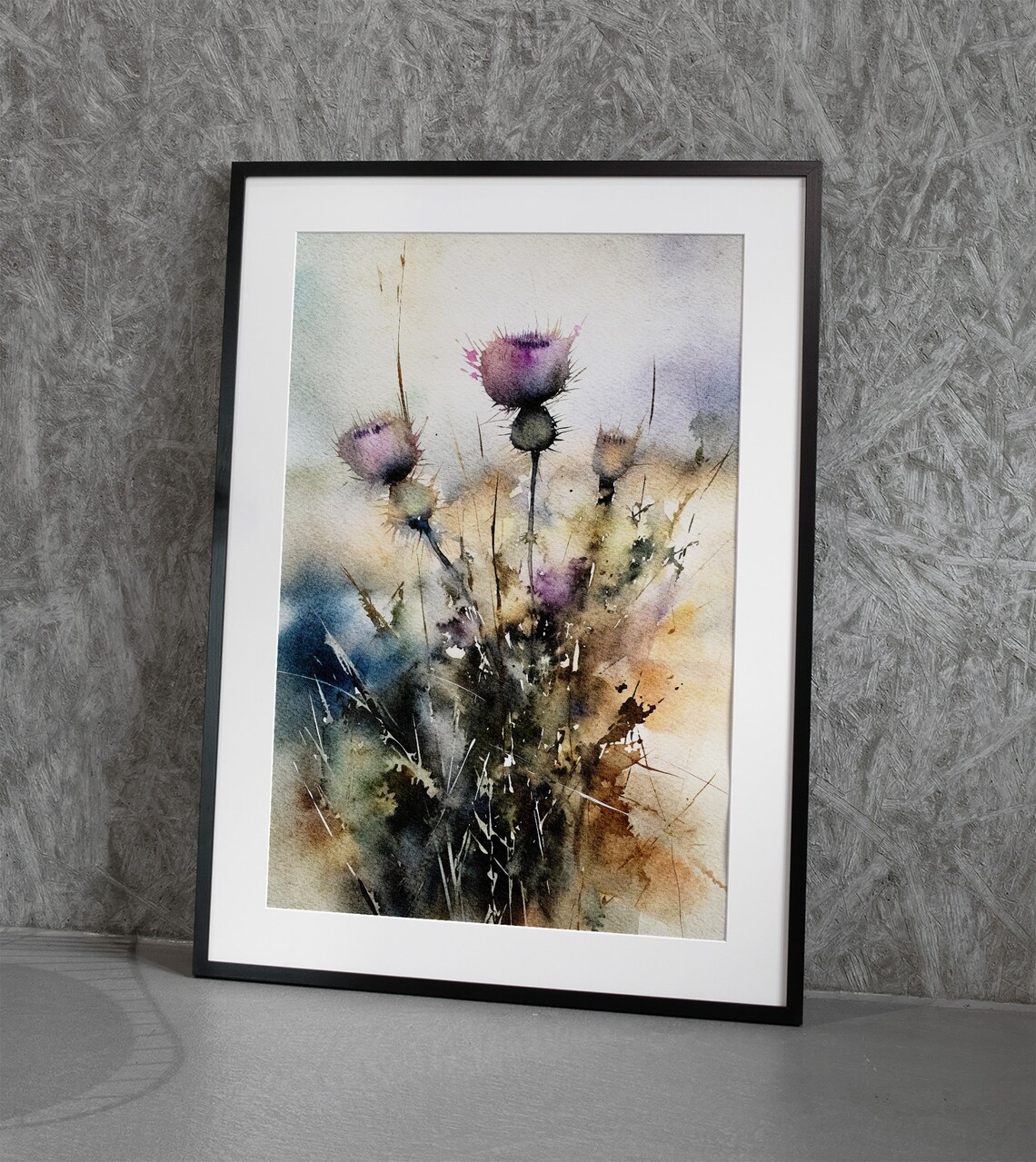 Thistle Flowers Watercolor Art Print, Scottish Wildflowers - Image 2