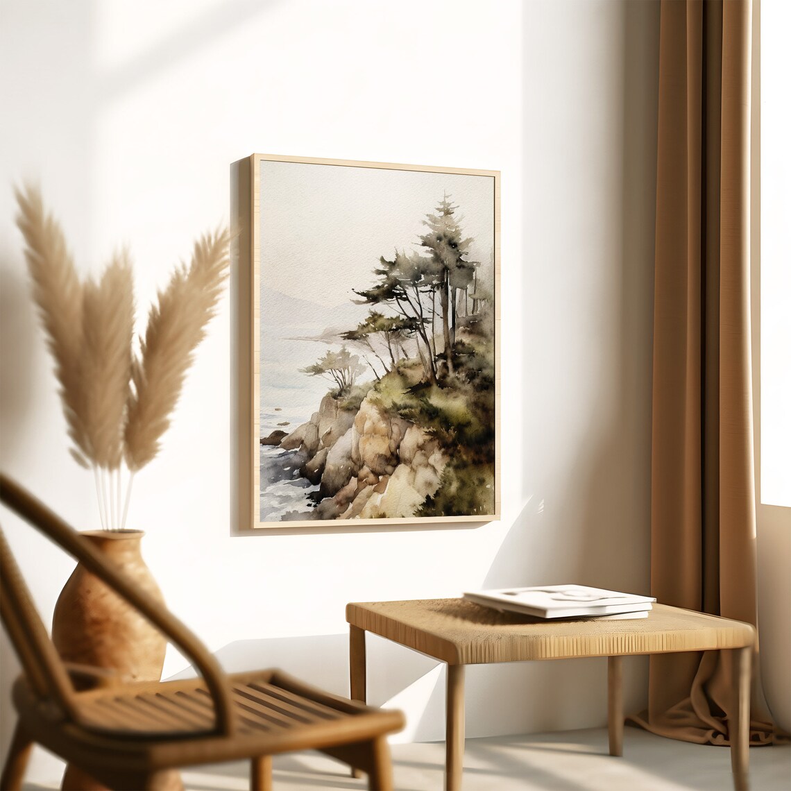 Lake Superior Watercolor Art Print, Michigan Coast - Image 2