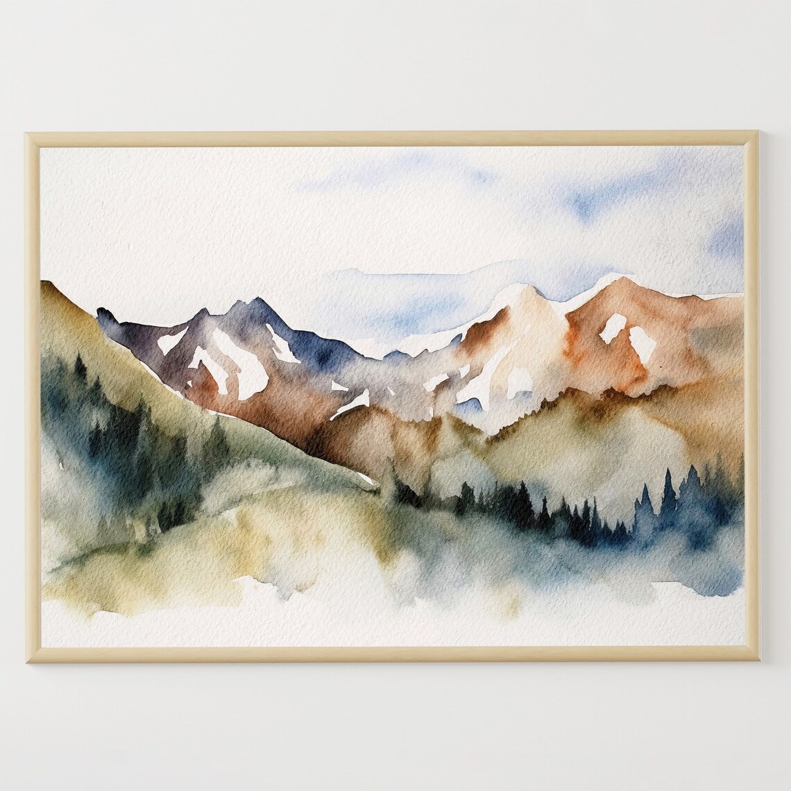 Rocky Mountains Colorado Watercolor Art Print