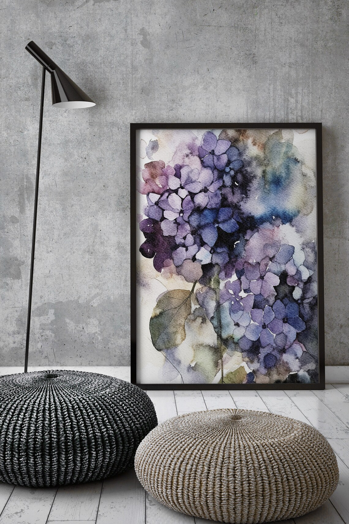 Hydrangea Watercolor Art Print, Botanical Poster - Image 3