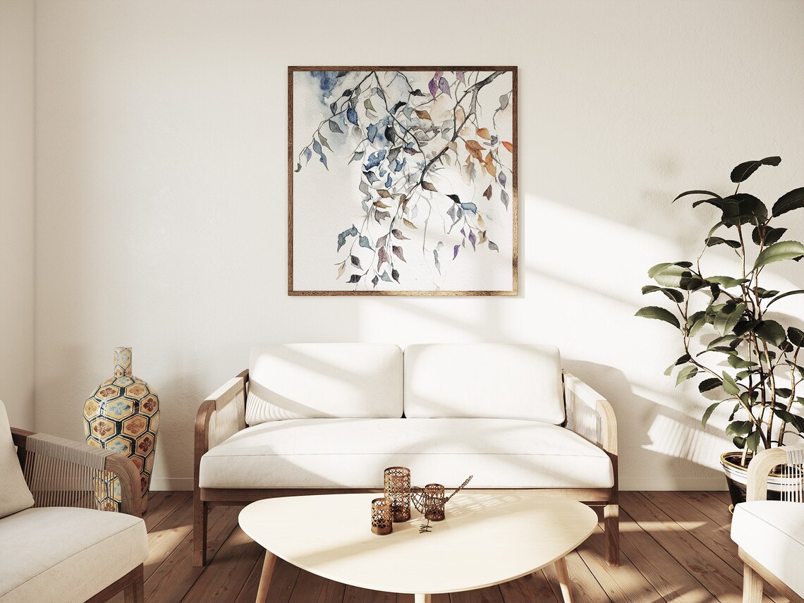 Birch Branch Watercolor Art Print, Nature Wall Art - Image 3