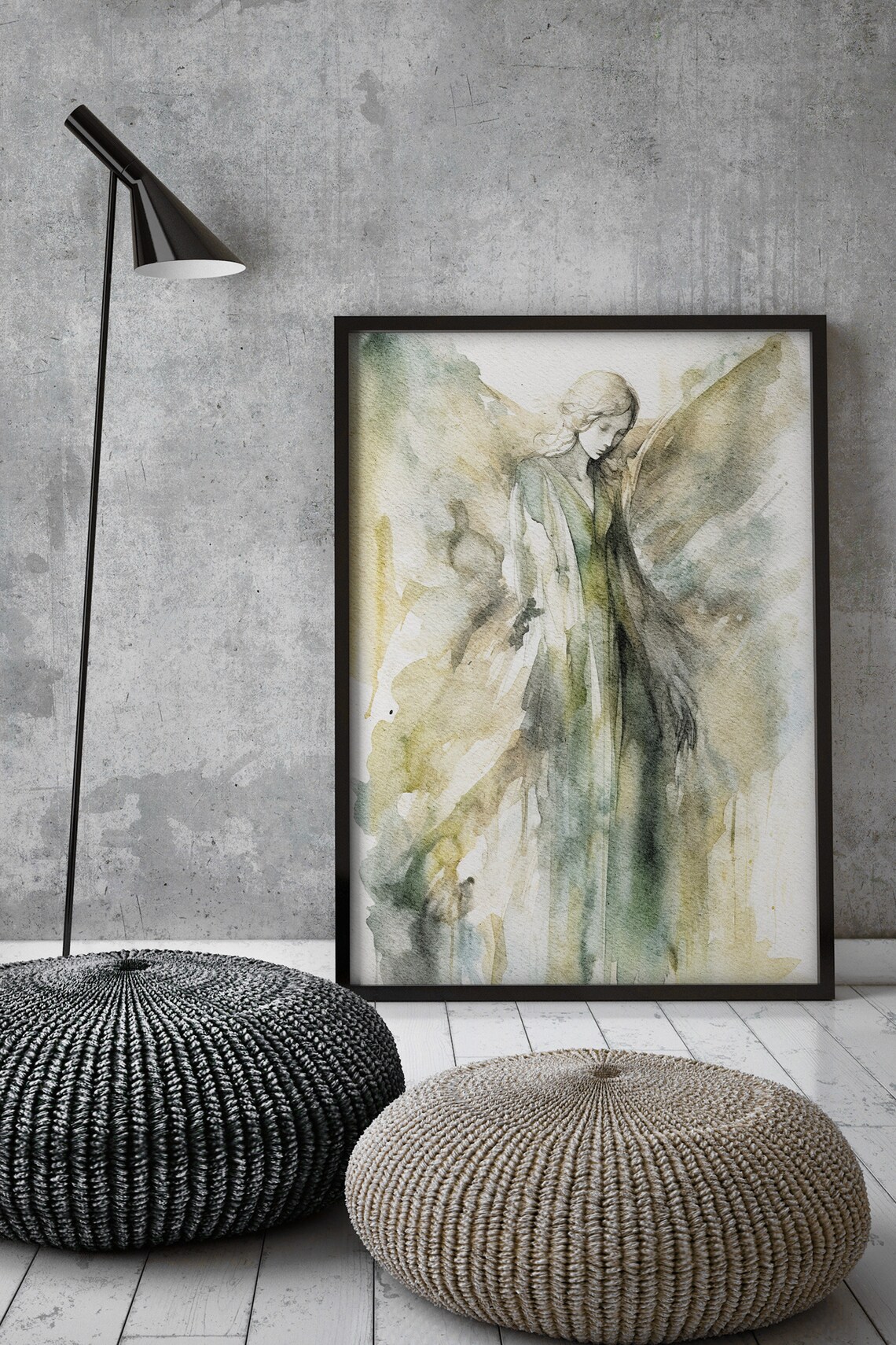 Angel Watercolor Art Print, Religious Wall Art - Image 4
