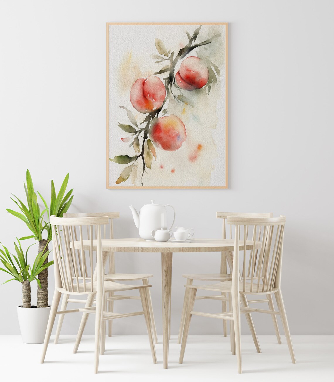 Peach Tree Watercolor Art Print, Kitchen Botanical Poster - Image 4
